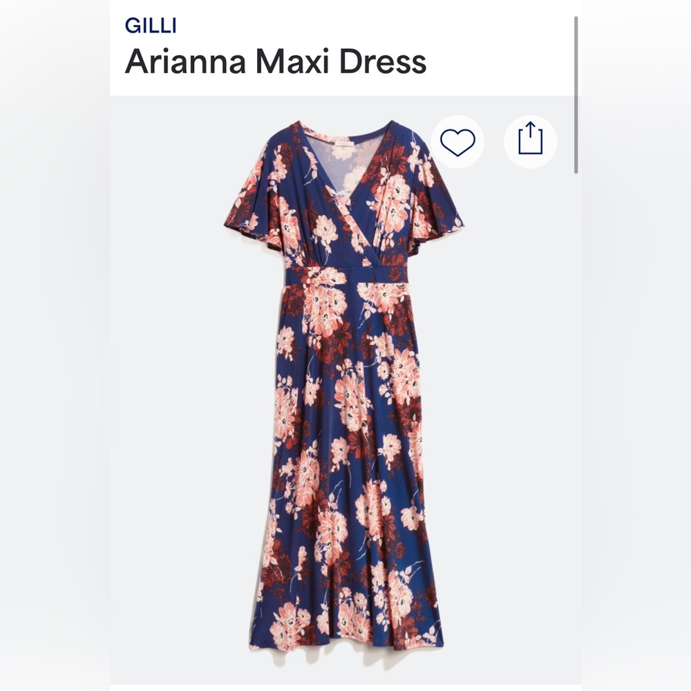 Stitchfix - Gilli Floral Maxi Dress - Navy, White & Orange